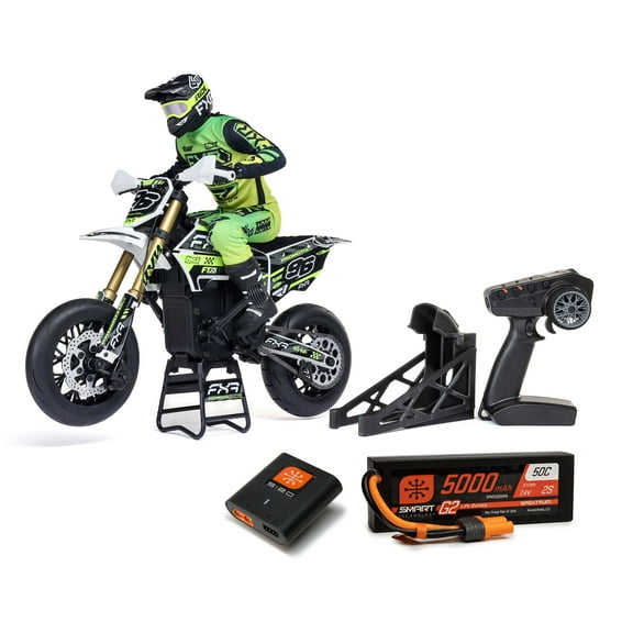 Losi Promoto-SM 1/4 Super Moto Motorcycle FXR White RTR with Battery and Charger LOS-2310