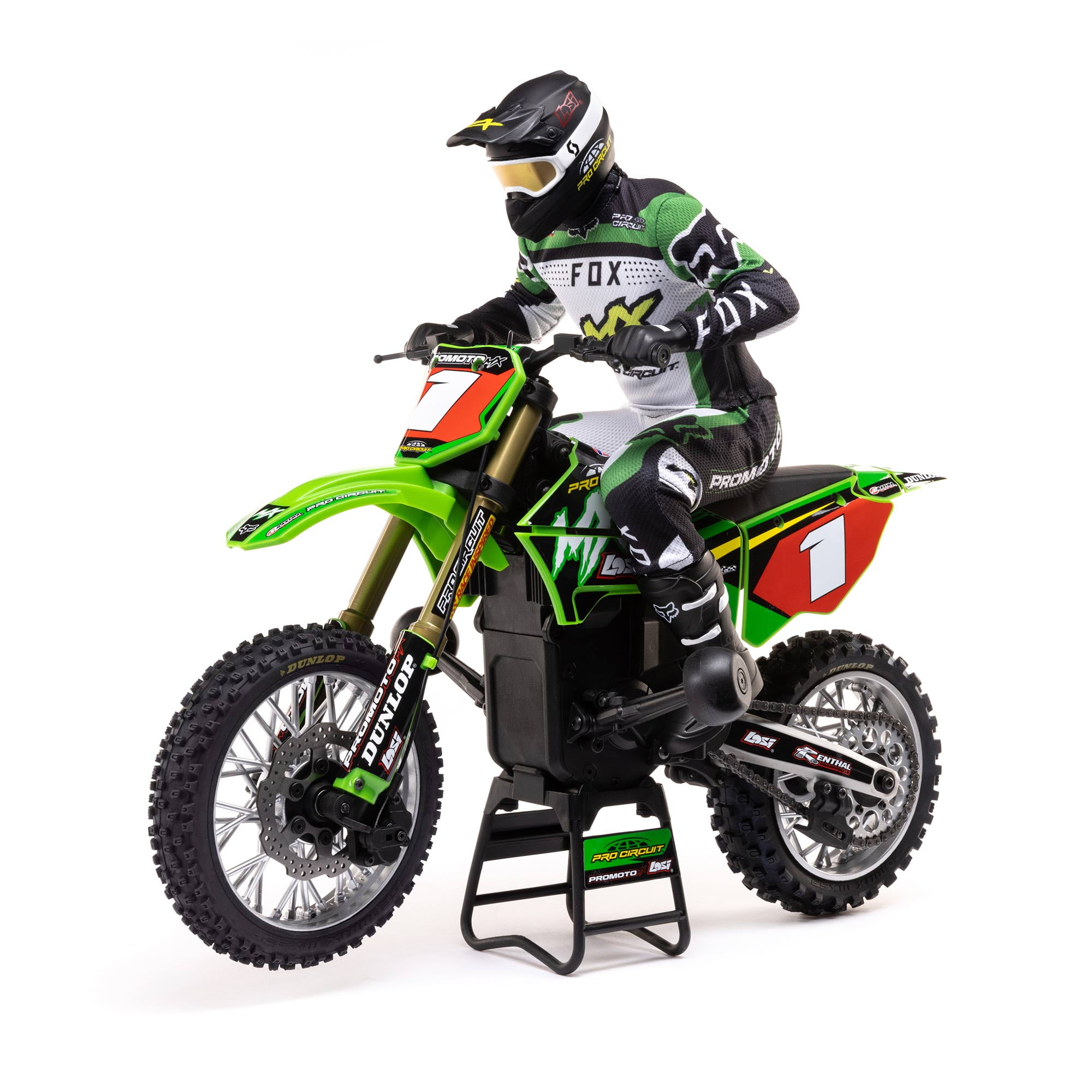 Losi MX-1 ホビーラジコン バイク Losi RC Promoto-MX 1/4 Scale Motorcycle Ready-to-Run Combo with