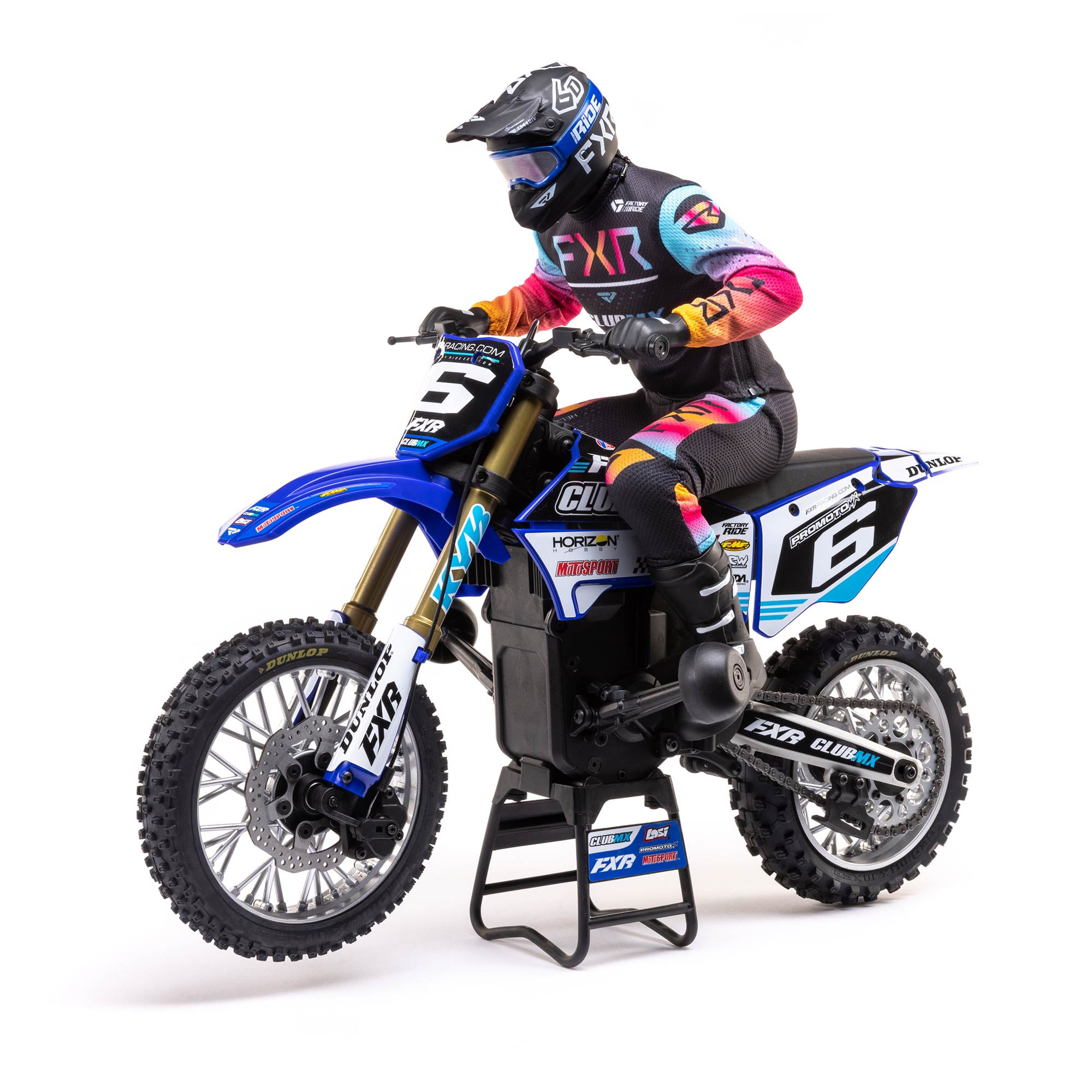 Losi RC Motorcycle Promoto-MX 1/4 Motorcycle Ready-to-Run Battery and Charger Not Included ClubMX LOS06000T2 Blue Other Gas Tank Motorcycle etc.