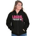 thumbnail image 1 of Losing Not Option Cure Will Be Found Zip Hoodie Sweatshirt Women Brisco Brands L, 1 of 1