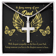 thumbnail image 1 of Losing Someone Dad Memorial Dad Memorial Cross Necklace Sympathy Loss of Father Condolence Message Card, 1 of 20