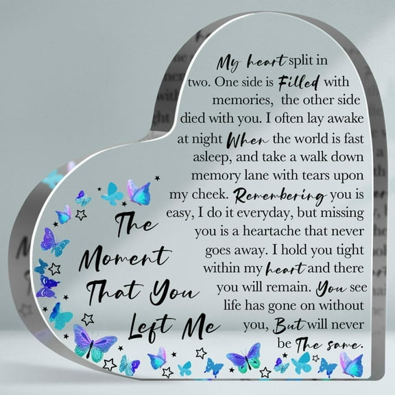 Loss of Loved One Acrylic Keepsake, Memorial Gifts for Loss of One Acrylic Sign, Butterflies Decor Acrylic Plaque with Warm Words, Bereavement Remembrance Gift