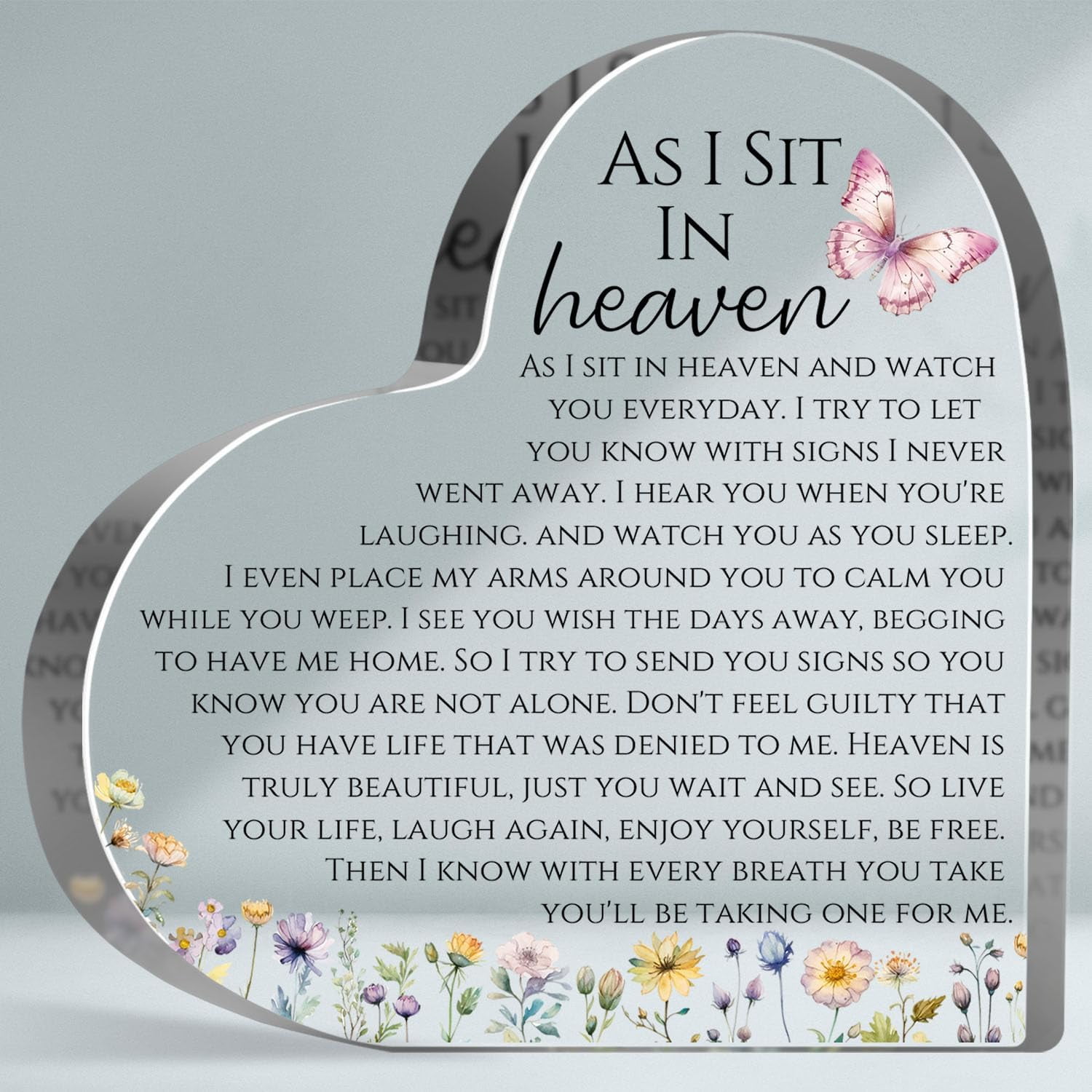 Memorial Acrylic Keepsake For Loss Of Uncle - Heart Shaped 3.9x3.9 Inch Sympathy Gift, In Memory Of Loved One Sign