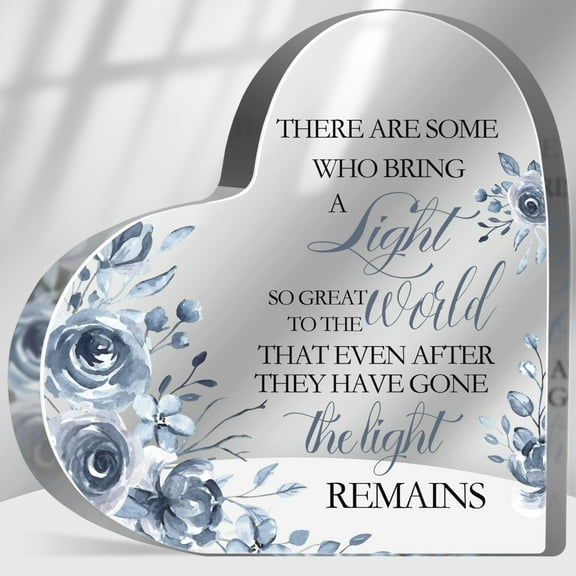 Loss of Loved One Sympathy Gift, Memorial Gifts for Loss Keepsake, In Loving Memory of Loved One Sign, Grief Bereavement Remembrance Plaque Decor for Family Members, The Light Remains Sign
