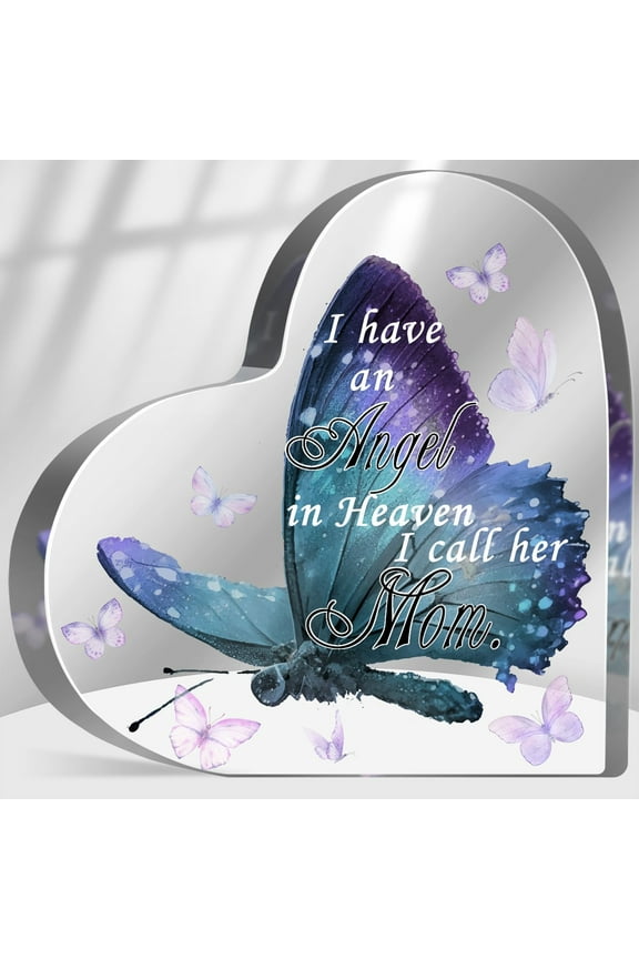 Loss of Mom Sympathy Gift, In Memory of Loved One Sign, Memorial Gifts for Loss Keepsake, Grief Bereavement Remembrance Butterfly Plaque Decor for Mother Mom