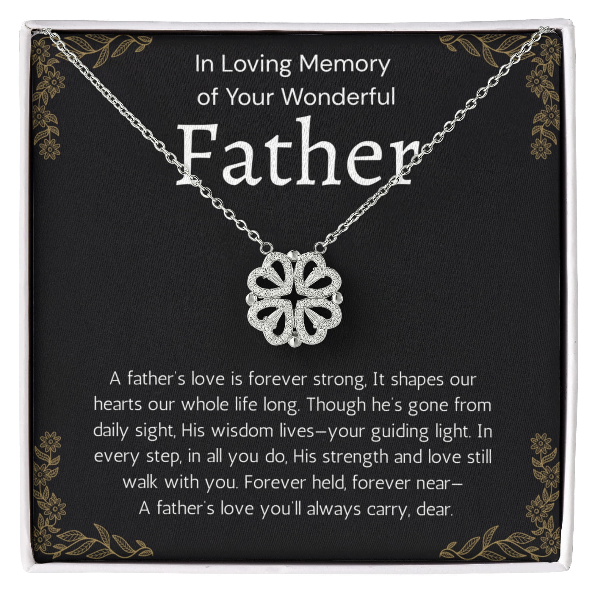 Loss Of Father Gift Necklace, Dad Memorial  Dad Condolence , Grief , Father Remembrance Necklace to Daughter Magnetic Heart