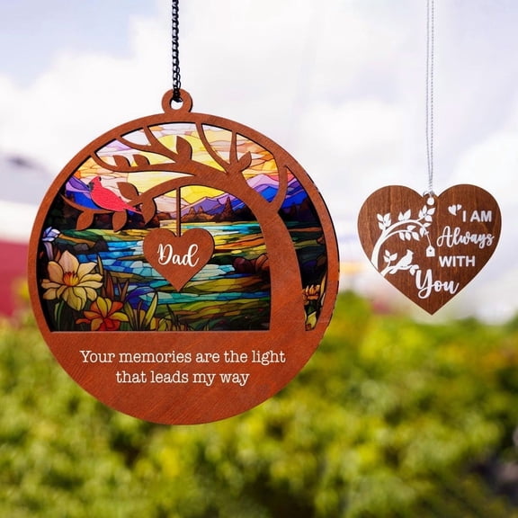 Loss of Dad Memorial Suncatcher, Dad Sympathy, Father in Heaven, In Loving Memory Ornament, Family Memorial Gift, Father Remembrance Gift