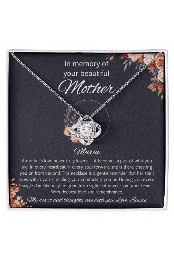 Loss of Mother Memorial Gift Necklace, Sympathy Gift for Daughter Jewelry, In Memory of Mom, Condolence Gift, Love Knot Gift Necklace