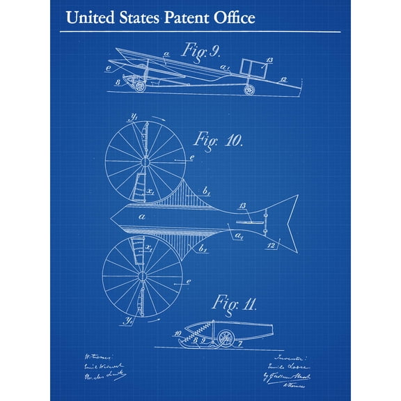 Losse Early Airplane Aerial Machine 1911 Patent Extra Large XL Wall Art Poster Print