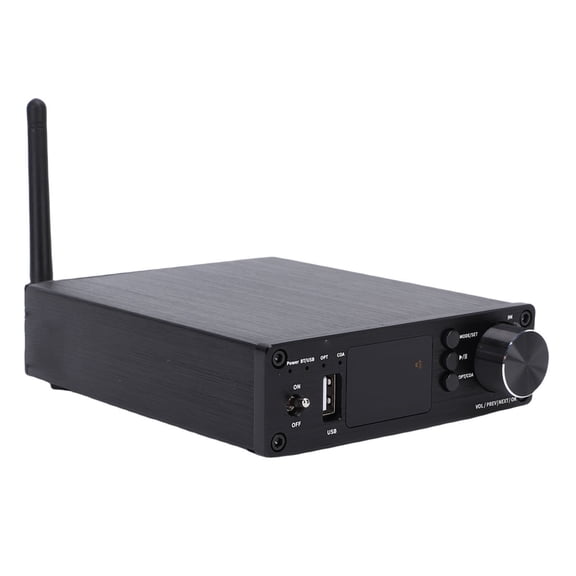 Lossless Audio Receiver Amplifier Bluetooth 5.3 Remote Controlled ES9018 DAC Decoding Sound Amp Coaxial and Optical Inputs for Home Speakers / 14.57 x 6.69 x 3.54 inches