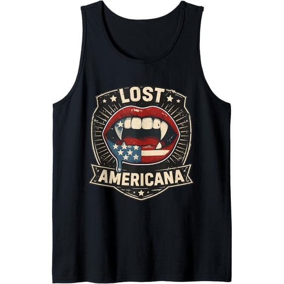 Lost Americana Vampire Retro Usa Tank Top Size S-3XL