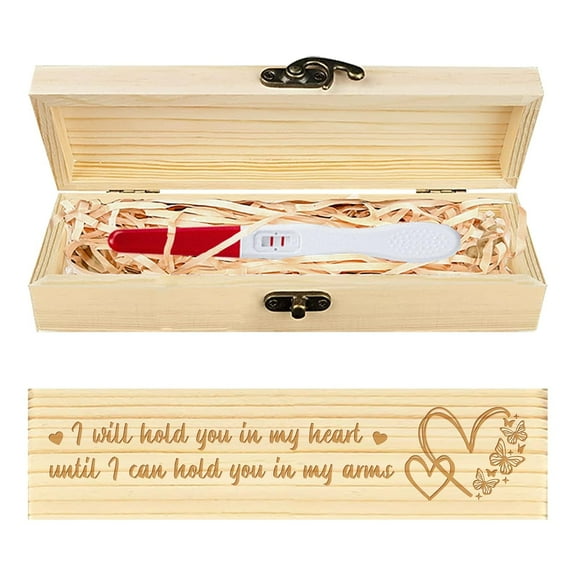 Lost Baby Sympathy Gift Keepsake Box Love Butterfly Wooden Loss of Baby Sympathy Gifts Box with Raffia Ribbon and Lock Announcement Gifts for Mom Dad 8x2x1.2 inch