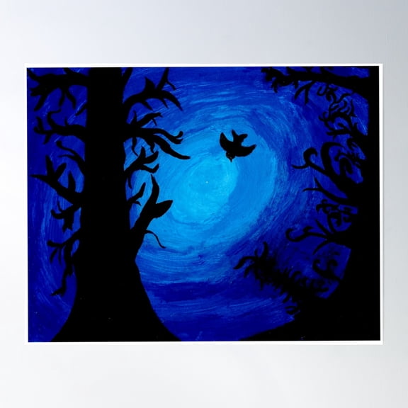 Lost Bird - Twisted Forest/Tree Poster Wall Art, Modern Wall Decor, 12x18 UNFRAMED