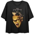 thumbnail image 1 of Lost Boys David Face Art Crew Neck Short Sleeve Women's Black Crop T-shirt-XS, 1 of 4