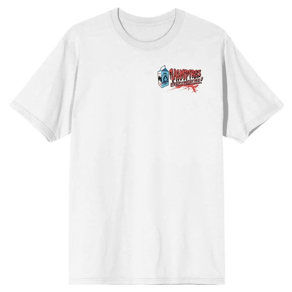 Lost Boys David Vampires Everywhere Poster Art Crew Neck Short Sleeve Men's White T-shirt-Medium