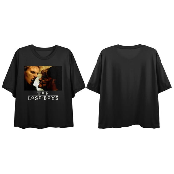 Lost Boys Its Fun To Be A Vampire Women's Black Crop Tee-Medium