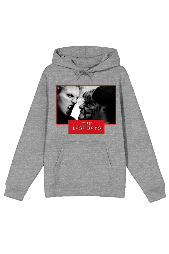 Lost Boys Screenshot Art Long Sleeve Gray Heather Women's Hooded Sweatshirt-XL