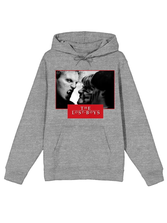 Lost Boys Screenshot Art Long Sleeve Gray Heather Women's Hooded Sweatshirt-XXL