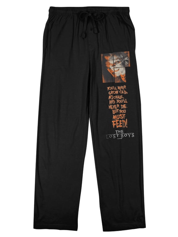 Lost Boys Sleep Pants for Men Black Cotton Pajama Bottoms