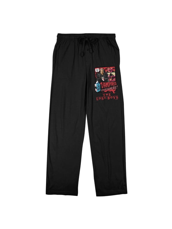 Lost Boys Vampires Everywhere Women's Black Sleep Pajama Pants-Large