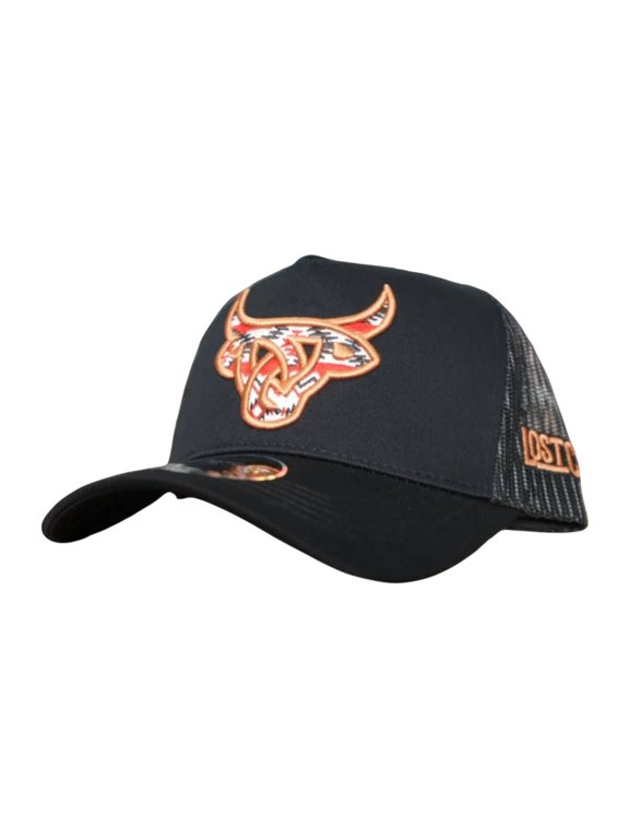 Unisex Azteca A-Frame Black Mesh Back Snapback Patch Cap Hat