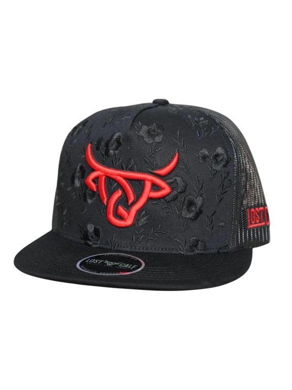 Unisex Blossom Black Mesh Back Snapback Patch Cap Hat