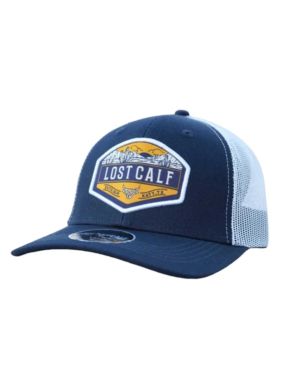 Unisex Desert Curve Navy Mesh Back Snapback Hats