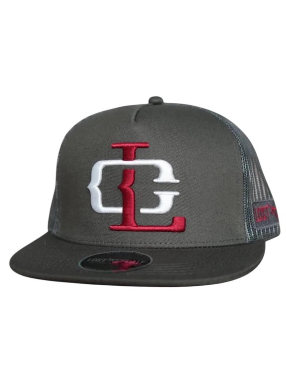 Unisex LC Logo Flat Charcoal Mesh Back Snapback Patch Cap Hat