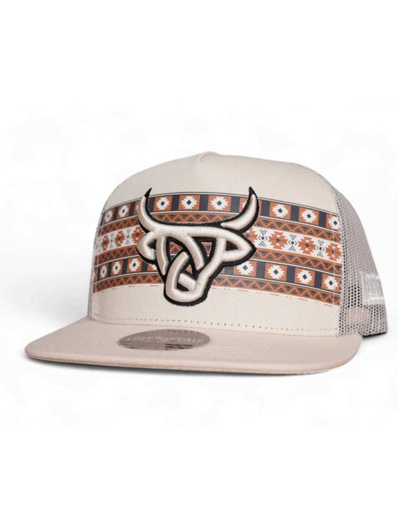 Unisex Luka Flat Cream Mesh Back Snapback Patch Cap Hat