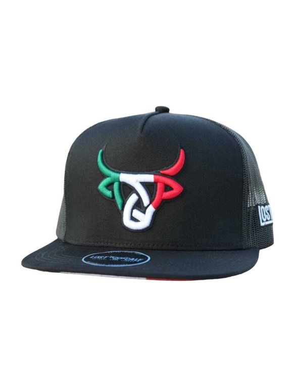 Unisex Mexicalf Flat Black Mesh Back Snapback Patch Cap Hat