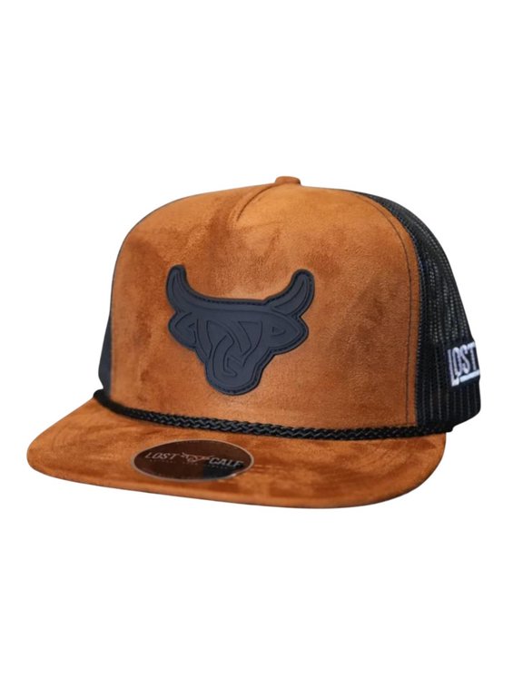 Unisex Suede Khaki Flat Mesh Back Snapback Patch Cap Hat