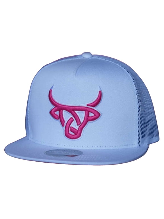 Unisex White Rosy Flat Mesh Back Snapback Patch Cap Hat