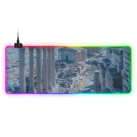 Lost Civilization RGB Gaming Mouse Pad Large Keyboard Mat Rubber Base 13 Light Modes