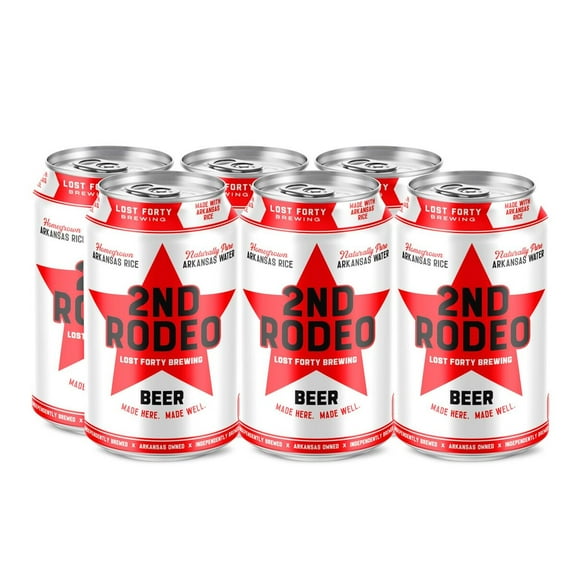 Lost Forty Brewing 2nd Rodeo Craft Light Beer, 12 fl oz 6 Pack Cans, 4% ABV