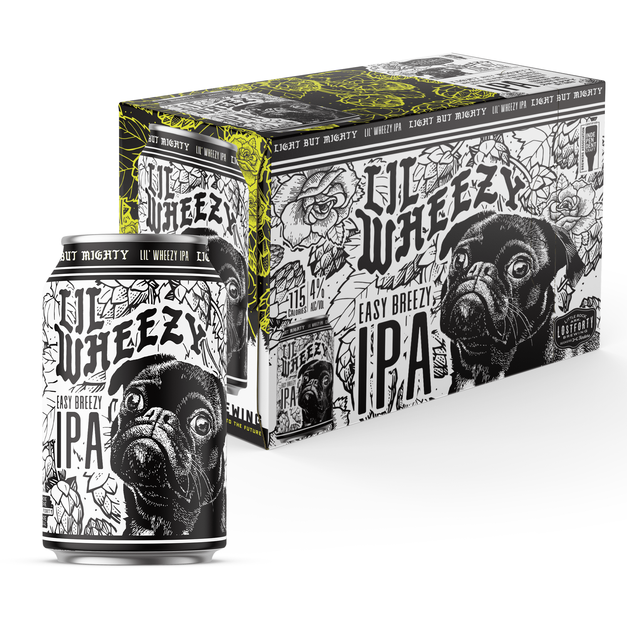 Lost Forty Brewing Lil' Wheezy Craft India Pale Ale, 12 fl oz 12 Pack Cans, 4.0% ABV