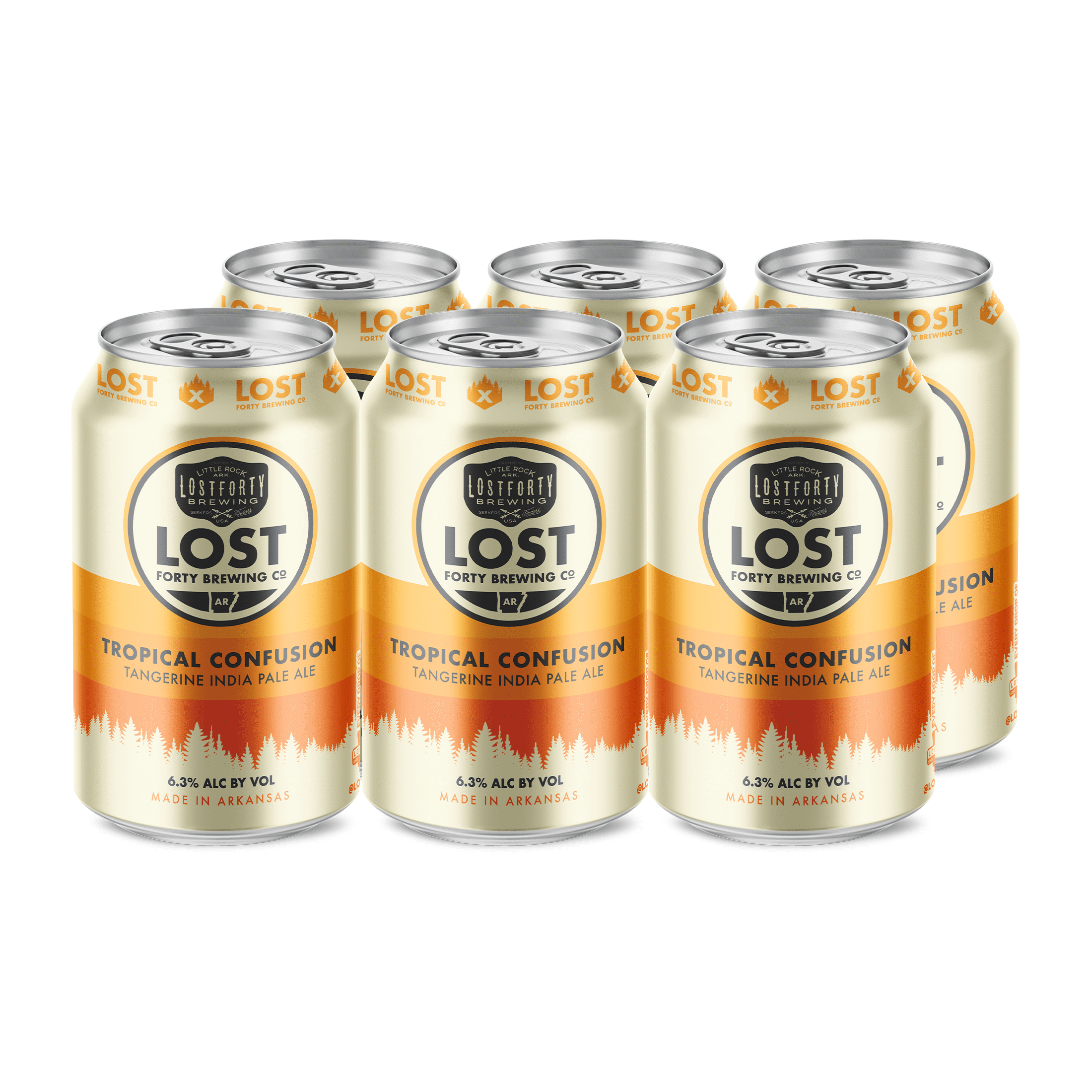 Lost Forty Brewing Tropical Confusion Craft India Pale Ale,12 fl oz 6 Pack Cans, 6.3% ABV