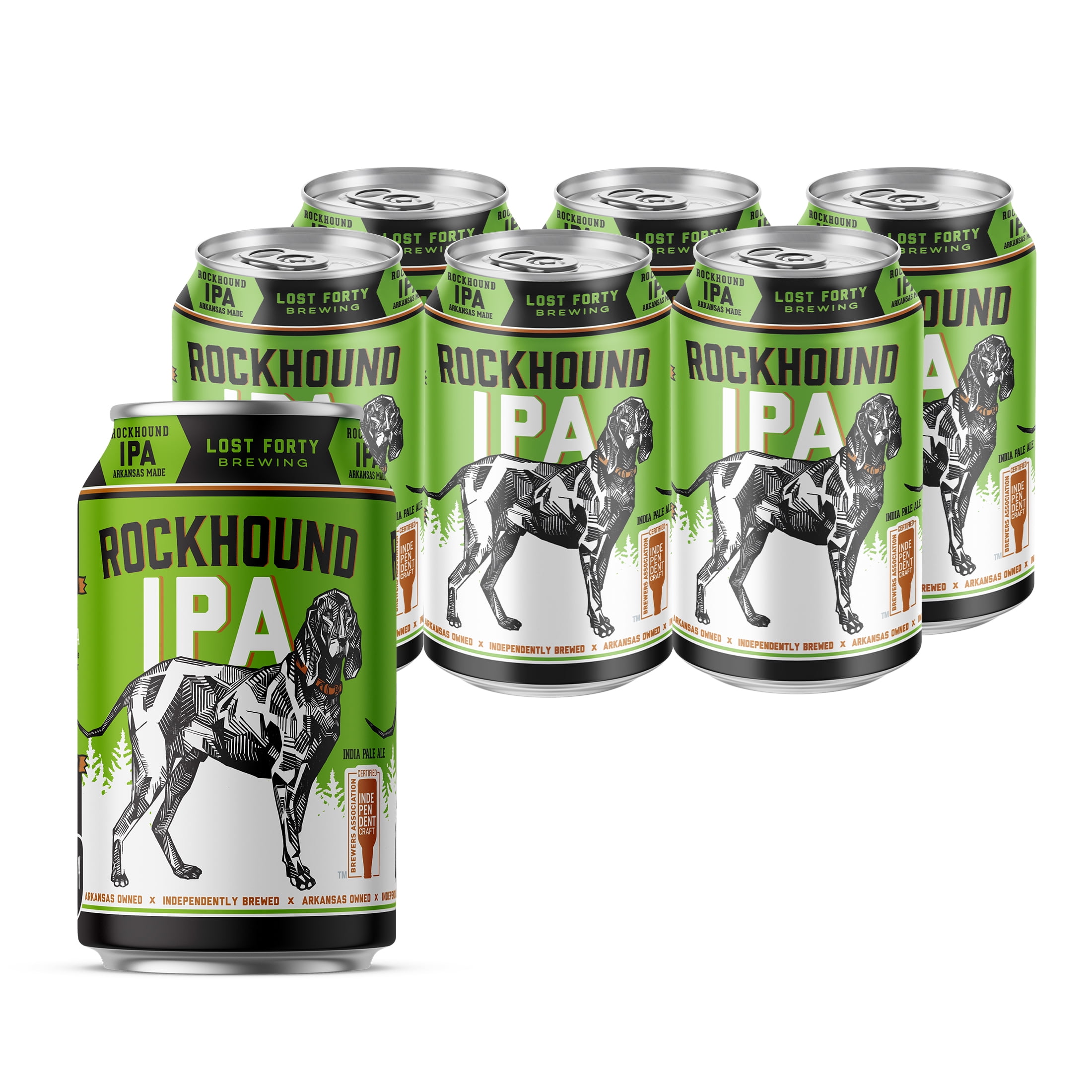 Lost Forty Brewing Rockhound Craft India Pale Ale, 12 fl oz 6 Pack Cans, 6.3% ABV