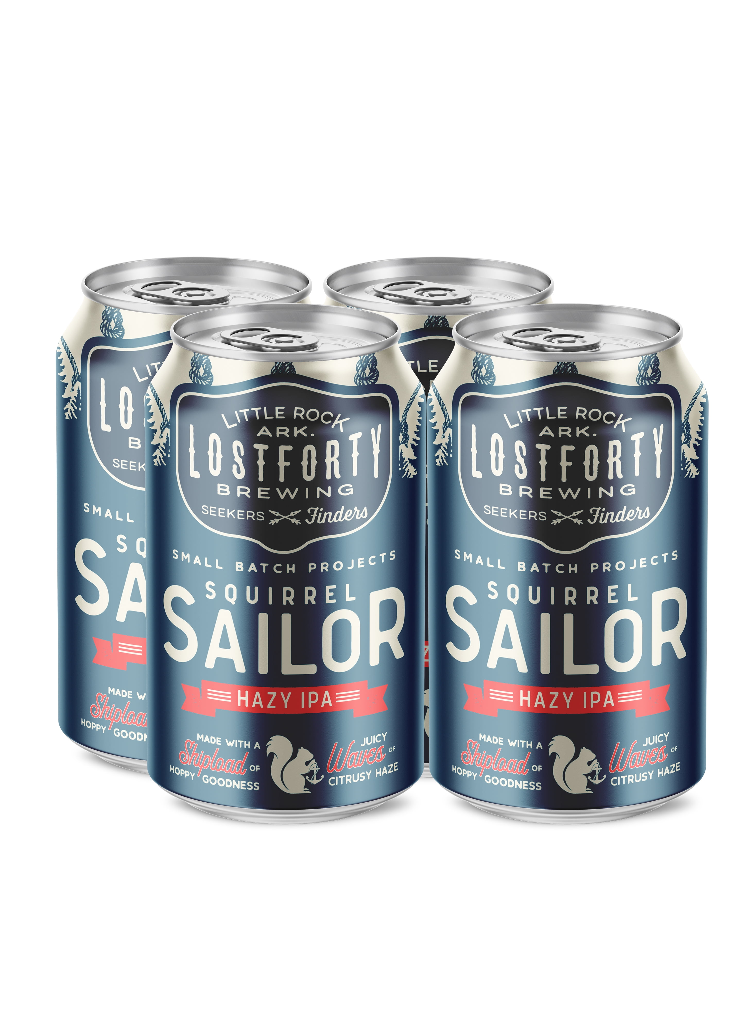 Lost Forty Brewing Squirrel Sailor Hazy IPA,12 fl oz 4 Pack Cans, 6.3% ABV