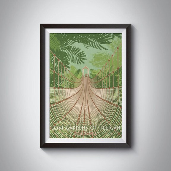 Lost Gardens of Heligan Cornwall Botanical Garden Artwork, Stretched Canvas 8x10in