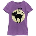 thumbnail image 1 of Girl's Lost Gods Halloween Cute Cat in Moon  Graphic T-Shirt, 1 of 3