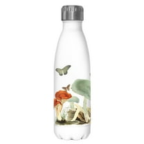 Lost Gods Retro Mushrooms  Stainless Steel Water Bottle White 17 oz.