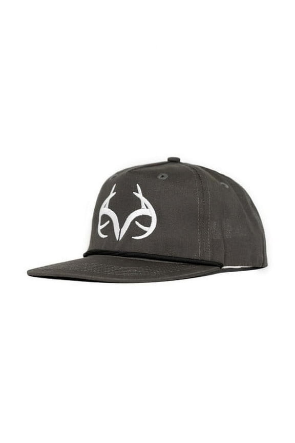 Lost Hat Co. Antler Logo Embroidered Realtree Cotton Baseball Cap, Black, One Size