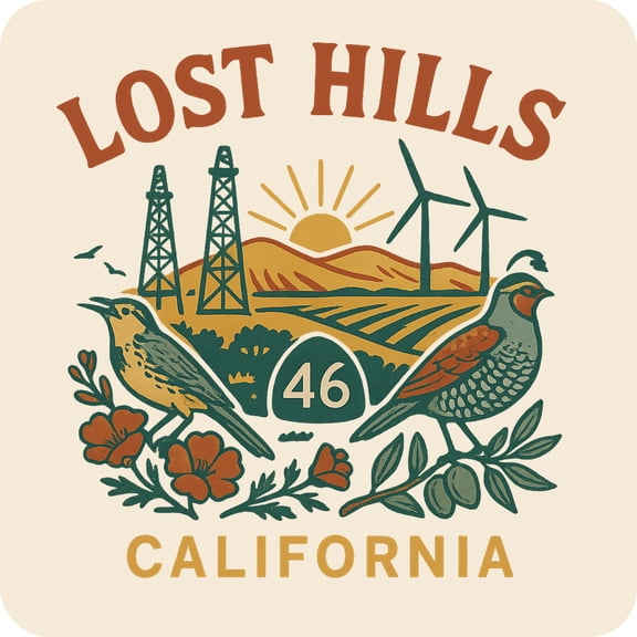 Lost Hills California Keepsakes Souvenir Vinyl Sticker – Destination Travel Keepsake Collectible (4-Inches Wide)