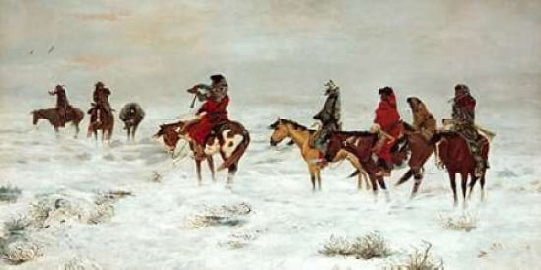 Lost In A Snowstorm - We Are Friends Canvas Art - Charles M Russell (24 x 48)