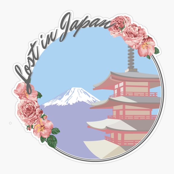 Lost In Japan Travel Music Sticker