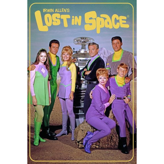 Lost In Space Cast Photo Tv Show – Poster - Poster Print - Wooden Hanging Scroll Frame 16 x 24 Inch Poster