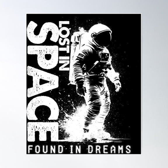 Lost In Space Found In Dreams Astronaut Walking On Space Poster Wall Art Modern Wall Decor For Living Room Bedroom Art