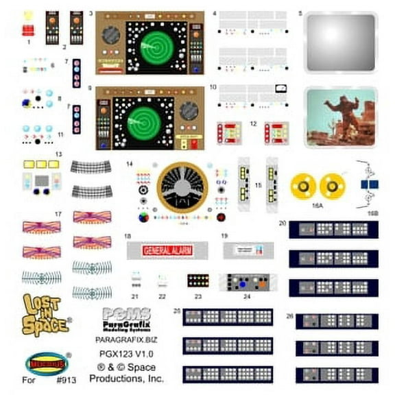 Lost In Space - Jupiter 2 Decal Set for Stock Interior - ParaGrafix PGX122