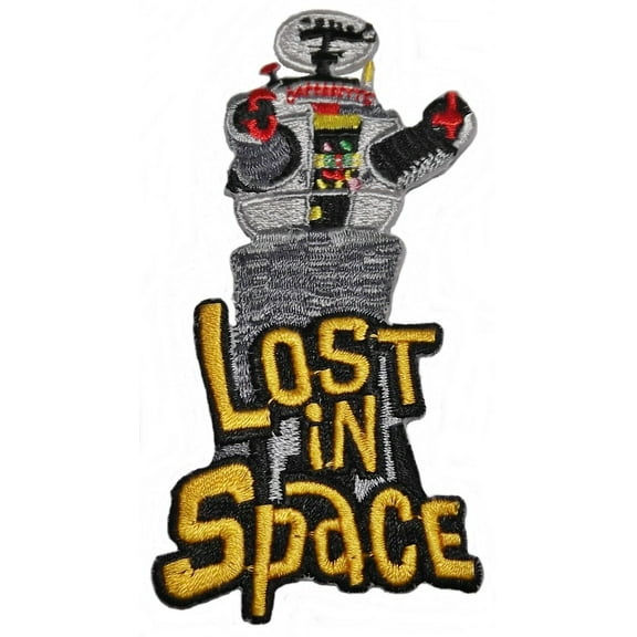 Lost In Space Robby Robot Logo 4" Tall Embroidered Iron On Patch