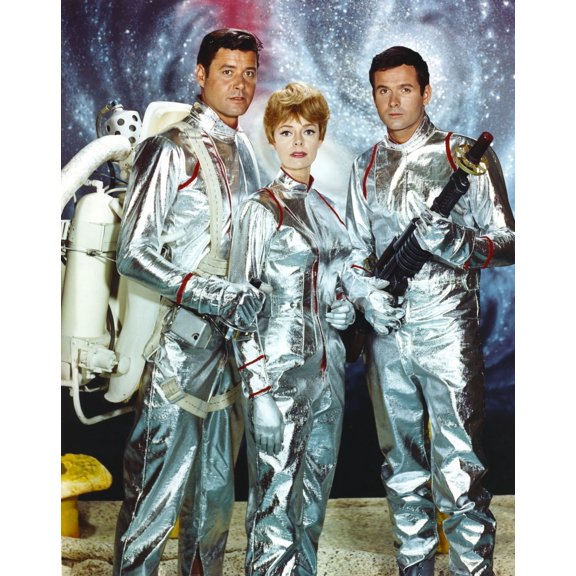 Lost In Space Two Men and Lady in Space Suit Photo Print (24 x 30)